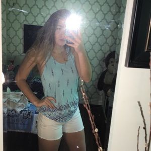 Blue designed tank top